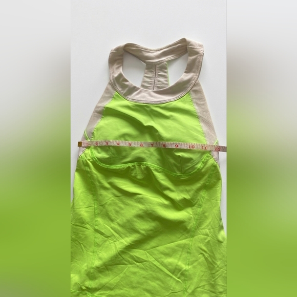 lululemon athletica Neon Lime Athletic Tank with White Trim PTP 12-14 - Picture 4 of 5